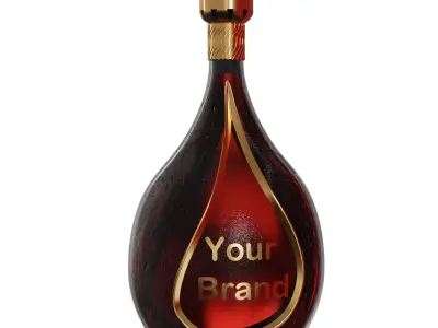 Luxury Wine Bottle Stylized Branding-Ready 3D Model 3D model