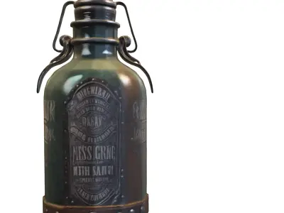 Steampunk Potion Bottle Low-poly 3D model
