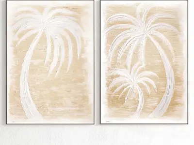 Plaster Two Photo Frame 258 Low-poly 3D model