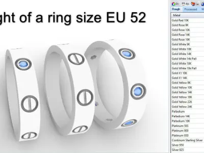 Screw Ring Set 4 Variations Size 52 3D print model