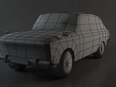 Low poly Moskvich Kombi 3D model