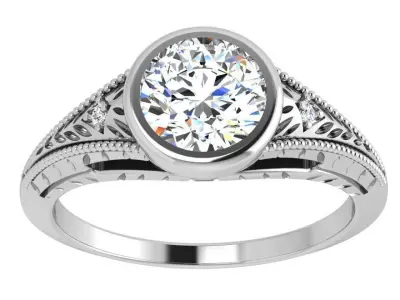 Round Bezel Engraving Ring 4310 3D print model