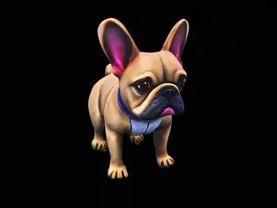 stylized bulldog 3D model