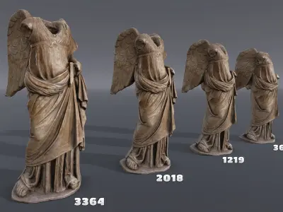 Angel Statue - PBR game-ready Low-poly 3D model