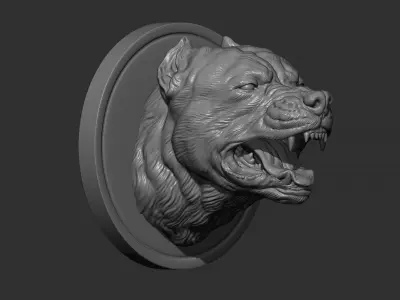 Pitbull grin head 3D print model