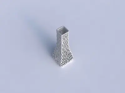 Vase squeezed rectangle with lattice tiles  3D print model