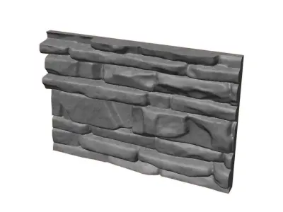 Rough Limestone Block Wall 3D model