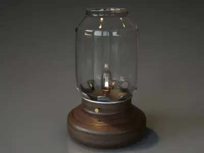 Retro vintage style lamp Low-poly 3D model