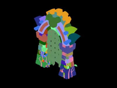 Game Cartoon - City - City Gate 03 3D model