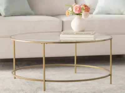 Jayde Glass Top Coffee Table GOLD 3D model