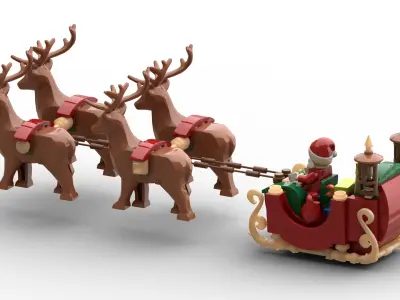 TwindBricks3D - 40499 Santa Sleigh 3D print model