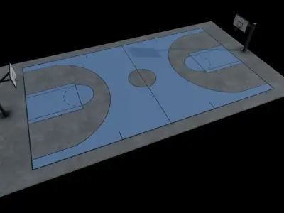 Basketball Court Pack Low-poly 3D model