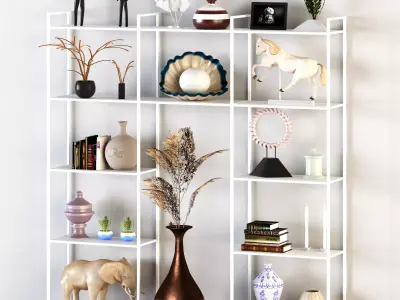 Decorative shelf Low-poly 3D model