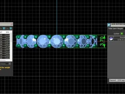 U Shaped Eternity Ring 3 point 7 mm stone size swiss 10 and EU50 3D print model