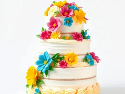 Elegant Celebration Cake Model Pack Low-poly 3D model