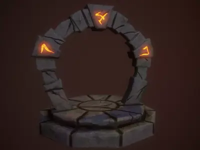 Stylized Portal V1 Free low-poly 3D model