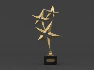 Gold Trophy Cups 3D model buy
