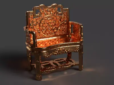 Chinese ancient chair   Low-poly 3D model