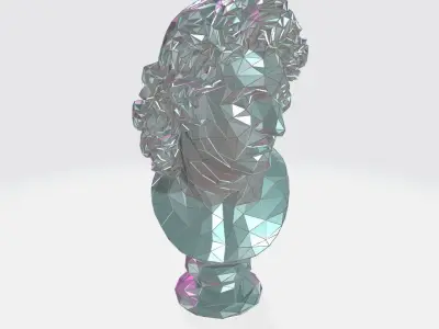 Alexander the Great bust WIREFRAME VORONOI WIREMESH MESH 3D print model