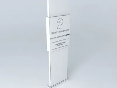 2 World Trade Center plaza sign-old Free 3D model
