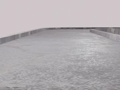 Curved Road Bridge - Textured  Low-poly 3D model