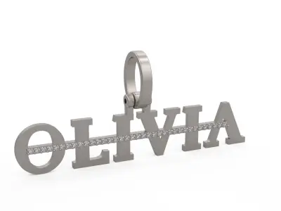 Model 1132 Olivia Name Pendant Stripe Diamond 3D print model