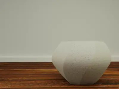 Decorative curved concrete vase Low-poly 3D model