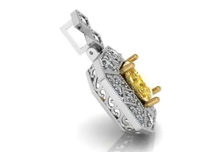 Octagonal Halo Pendant 2236 3D print model