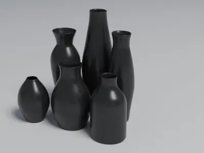 Modern Decorative Vases Low-poly 3D model Low-poly 3D model