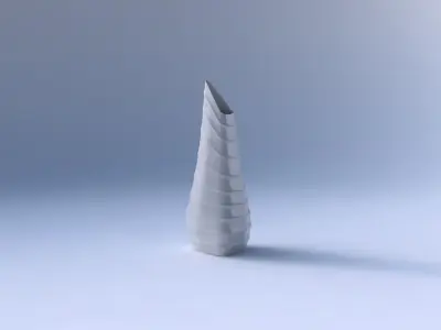 Vase puffy tipped triangle with small horizontal sections 3D print model
