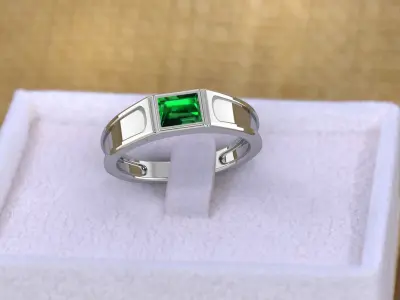  Gemstones ring Solitiare ring model jewelry 3D print model 3D print model