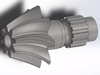 Helical beveal gear 3D print model