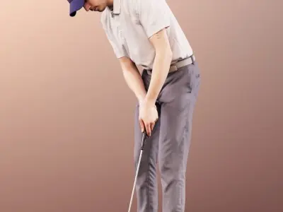 Nolan 11792 - Sport Golf Player Golfer Man Golfcart Caddy 3D model