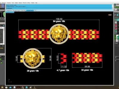 Luxury Tiger Head Bracelet with Box Chain for Jewelry  4126 3D print model