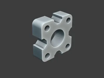Square Flange 3D Model 3D model