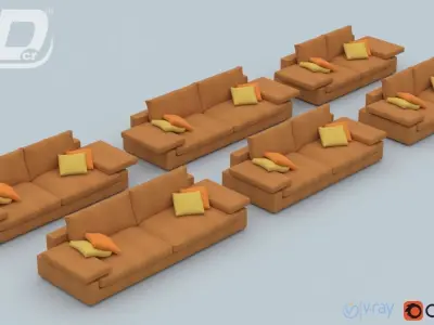 Alura Sofa Set 3D model