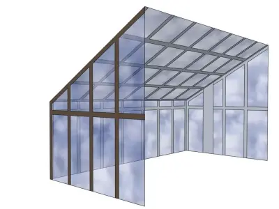 Modern Glass Greenhouse - 3D Model 3D model