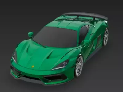 Green Ferrari Sport Car 3D Model Game Ready Glossy 3D model