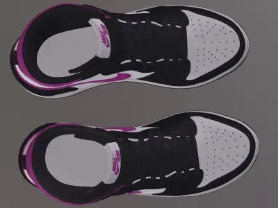 NIKE AIR JORDAN 1 MID SHOES PBR Low-poly 3D model