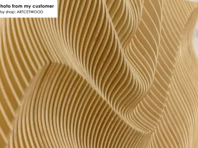 Parametric Wavy Wooden Wall Decor - 25 - CNC files for cutting 3D model