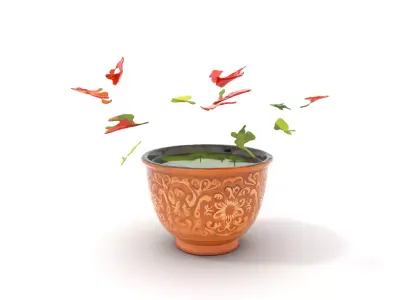 Decorative Floral Pottery model pack Low-poly 3D model