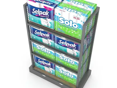 cleaning product market stand 04 Low-poly 3D model