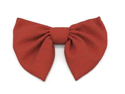 Fabric Bow set Low-poly 3D model