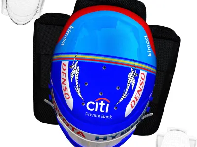 Alonso WEC helmet 2018 Low-poly 3D model