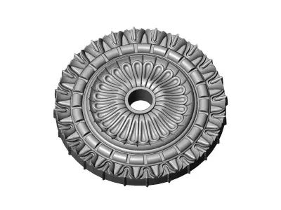 Leaf flower pattern ceiling medallion rosette relief sculpture 3D print model