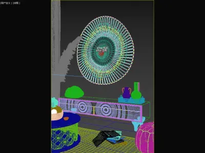 Bohemian style decorative cabinet wall decoration pendant 3D model