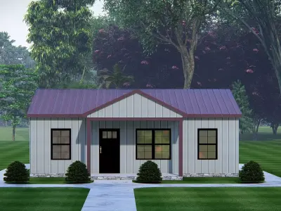 Modern Barndominium 3D Model  Barn Style Residence Design 3D model