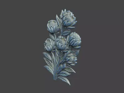the floral design cnc printing flower leave botanical 3D print model
