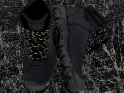 GREYDER 3D BOOTS - BLACK Low-poly 3D model