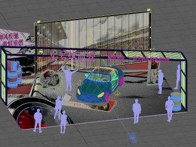 benz gt booth display outdoor 3D model